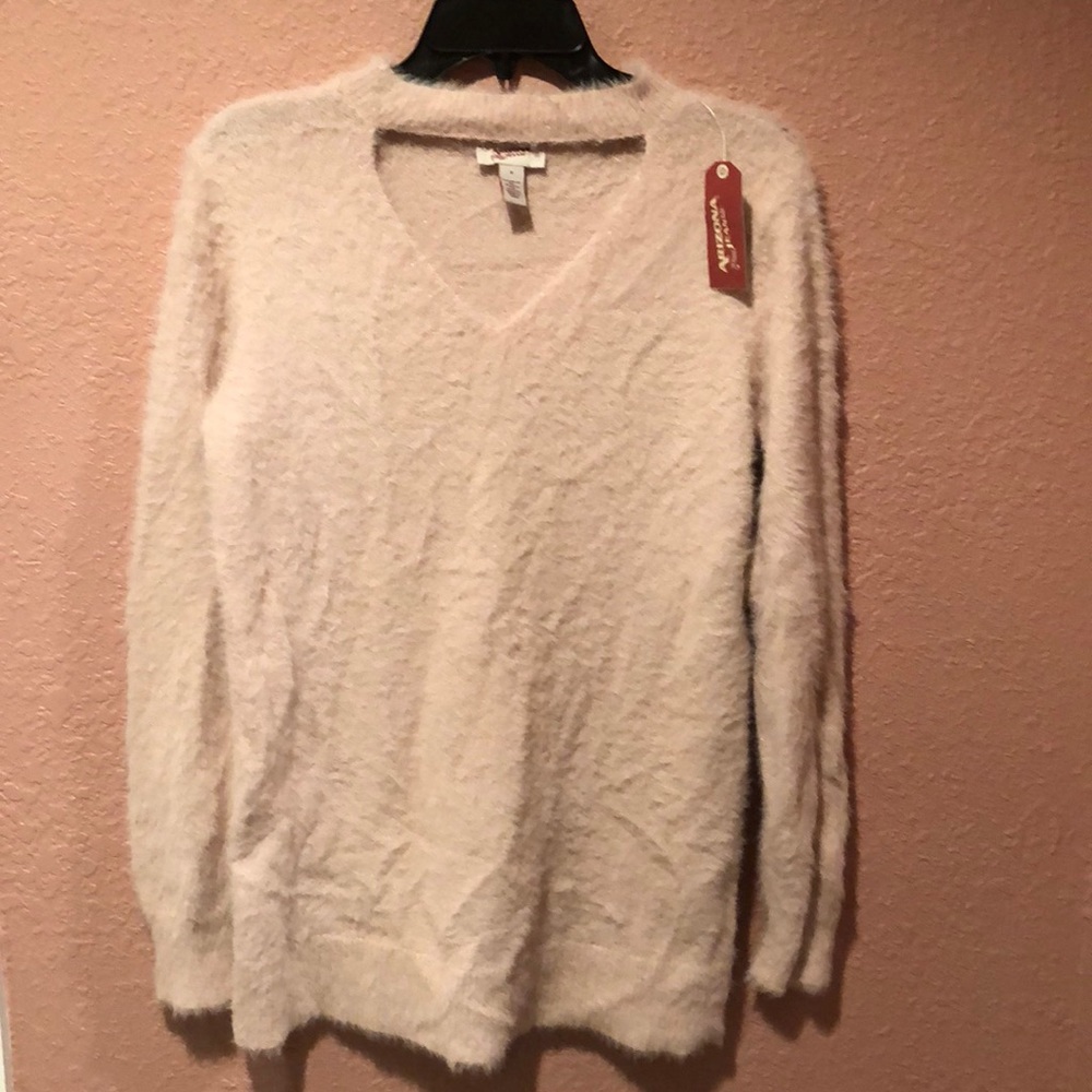 Light pink and sparkly super fuzzy sweater